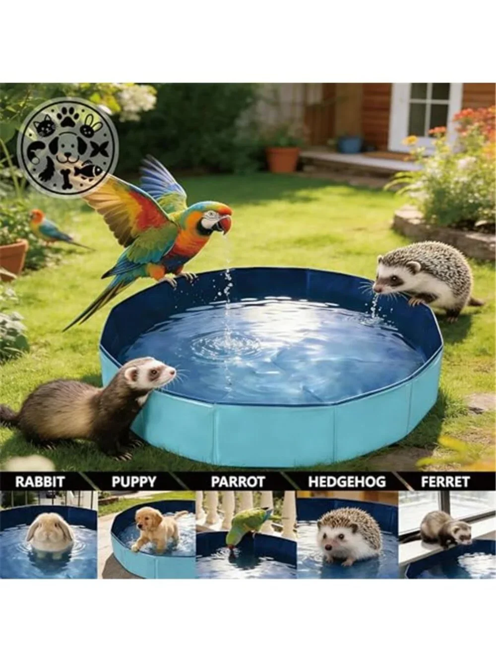 Foldable Pet Bath Pool Dog Bath Tub for Large & Small Dogs Cats 12